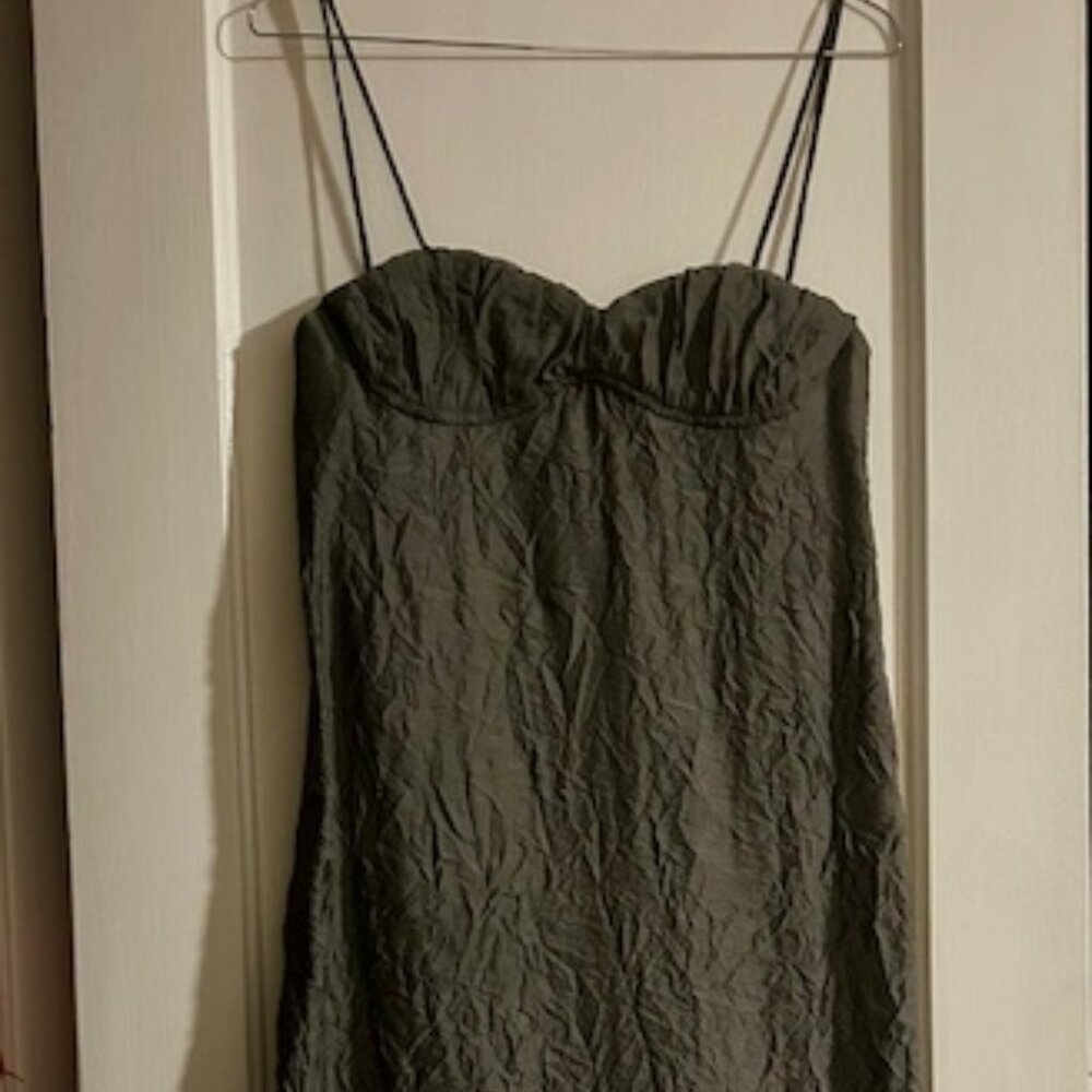 Zara Solid Halter Medium Length Halter Dress Wome… - image 3
